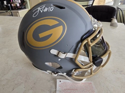 Green Bay Packers Jordan Love Autographed Full Size Authentic Helmet