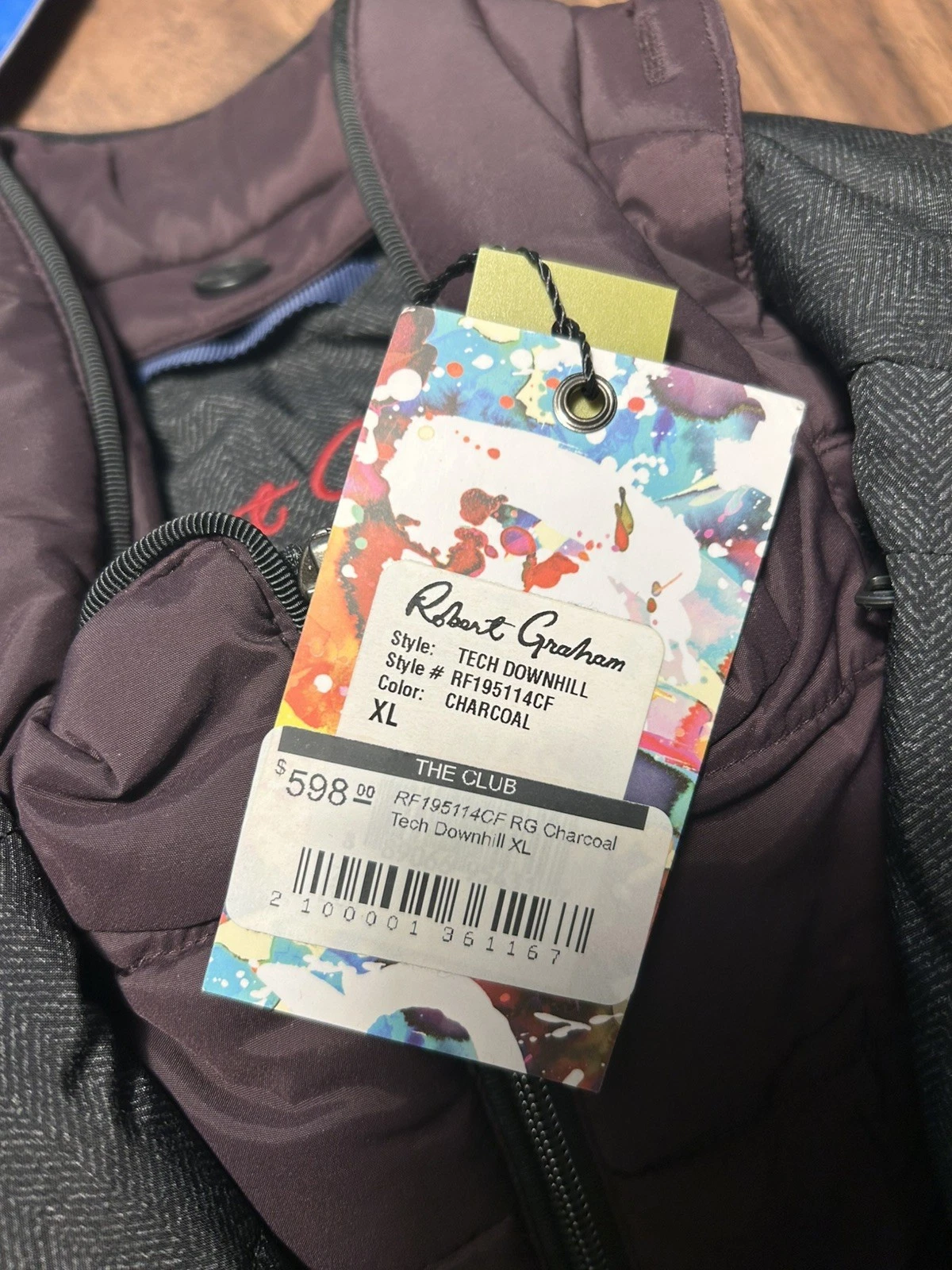 NWT Robert Graham Codussi Quilted Grey Jacket Removable Bib Insert XL  image 3