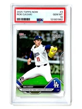 2025 Topps Now ROKI SASAKI #3 Tokyo Series PSA-10 - Los Angeles DODGERS - RC