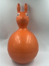 Ledraplastic Children's Horse Sit and Bounce Toy 1980s Orange Made in Italy