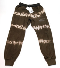 NEW Zara Kids Sweatpants Unisex Size 11-12 Brown White Tie Dye