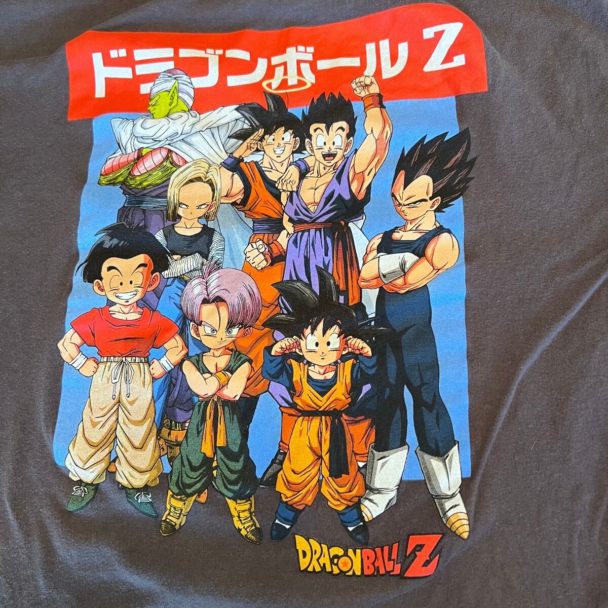 Dragon Ball Z Japanese Anime Characters T-shirt Toei Animation DBZ Gray  Size XL