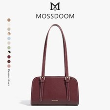 MOSSDOOM Bag Women Rectangle Shoulder High Capacity Simple Korean Style Crimson