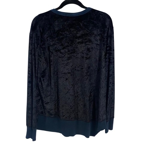 Wilt Velvet Asymmetrical Navy Blue Teal Sweatshirt Size S - Picture 7 of 9