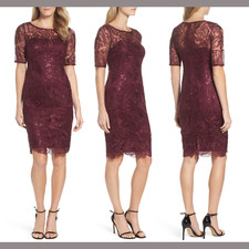 NWT $179 Adrianna Papell Sequin Embellished Sheath Dress [PETITE SZ 8P ] #F527