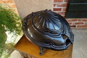 Antique French Victorian Cast Iron Fireplace Hearth Coal Hod