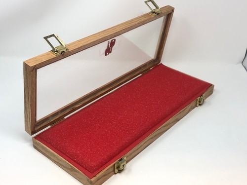 7 X 18 X 2” Oak Wood Display Case perfect For Knives Arrowheads Collectibles - Picture 3 of 6
