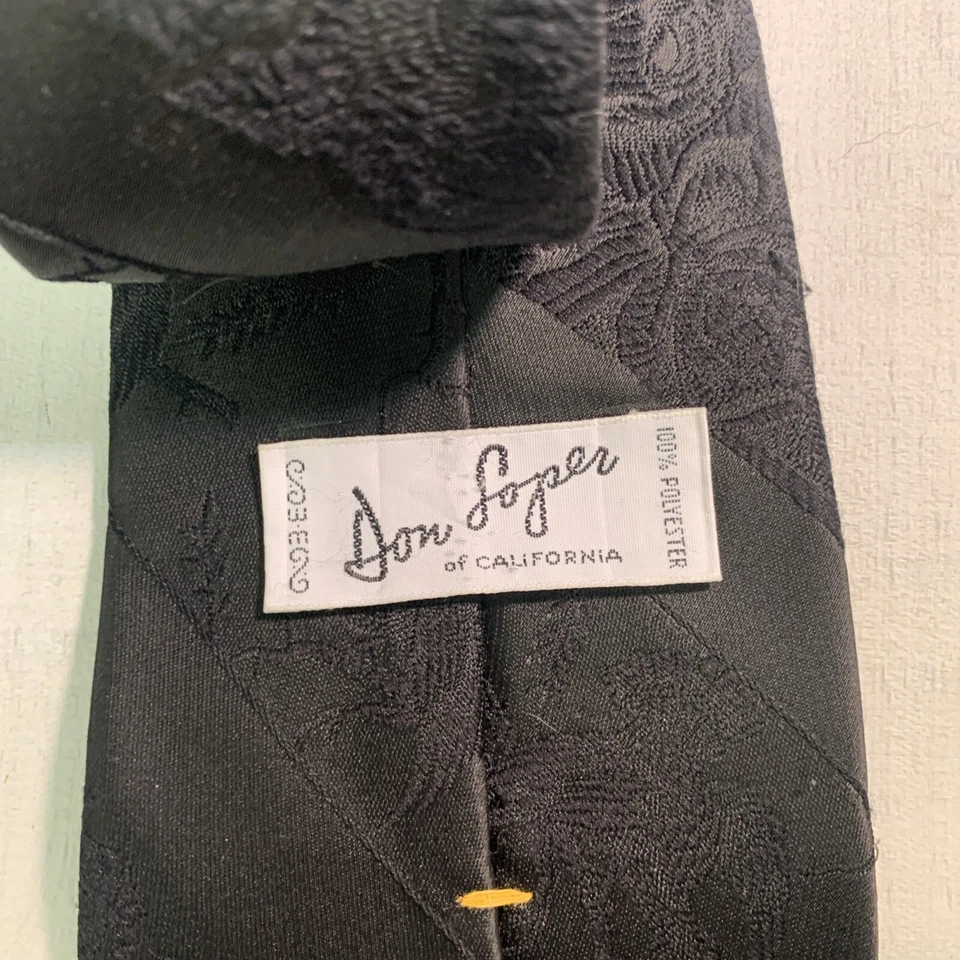 (2) Corbatas vintage Don Loper of California 100 % poliéster marrón gris/negro Foto 4 de 4