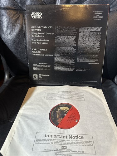 BRITTEN NM Giulini Philharmonia Orchestra Four Sea Interludes HMV Classics - Picture 2 of 7