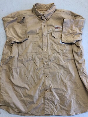 Carhartt Button Down Shirt Men's Extra Large Rem Co. Inc. Beige Workwear