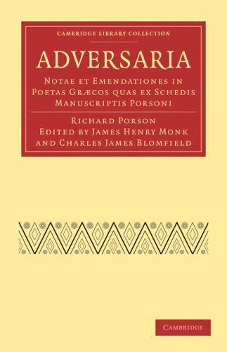 Adversaria Porson Monk Blomfield Paperback Cambridge University Press