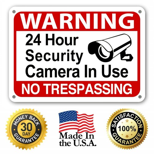 Warning 24 Hour Surveillance Signs Home Security Signs No Trespassing cctv sign - Picture 7 of 7