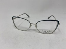 NICOLE MILLER CABO C03 52-17-135 GREEN SILVER FLEX HINGE EYEGLASSES E879