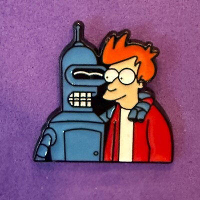Pin, Badge, Anstecker, Comic, Cartoon, Futurama, Bender & Philip Jay Fry