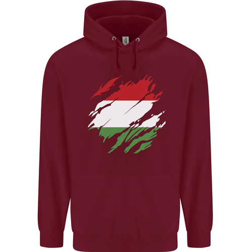 Torn Hungary Flag Hungarian Day Football Childrens Kids Hoodie - Picture 65 of 76