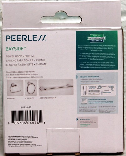 Peerless Bayside Bath Towel Robe Double Hook Polished Chrome Bathroom SIDE35-PC - Bild 7 von 9