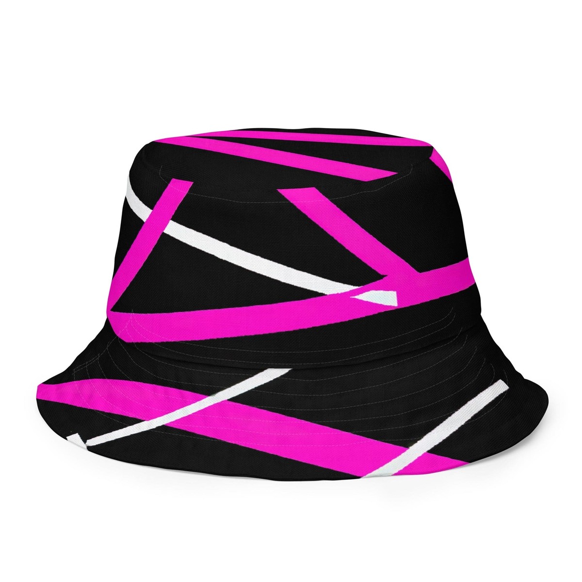 Pink/black Bucket Hat Reversible Bucket Hat Pink Black Spotted Print | eBay main image 3