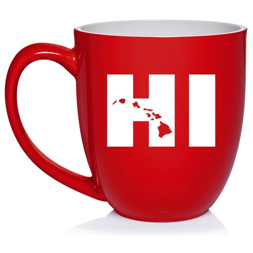 16 oz Bistro Ceramic Coffee Mug Cup HI Hawaiian Islands Hawaii - Picture 8 of 12