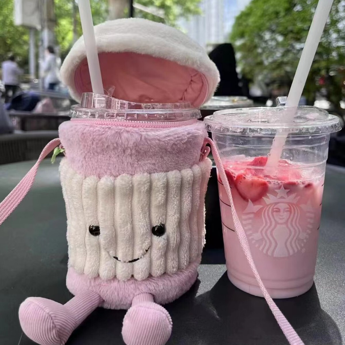 Jellycat AMUSEABLE PINK COFFEE TO GO BAG Soft Plush Toy-Christmas