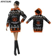 Black Brown Fashion Doll Clothes for 11.5" Doll Outfits Sweater Hoodie Christmas