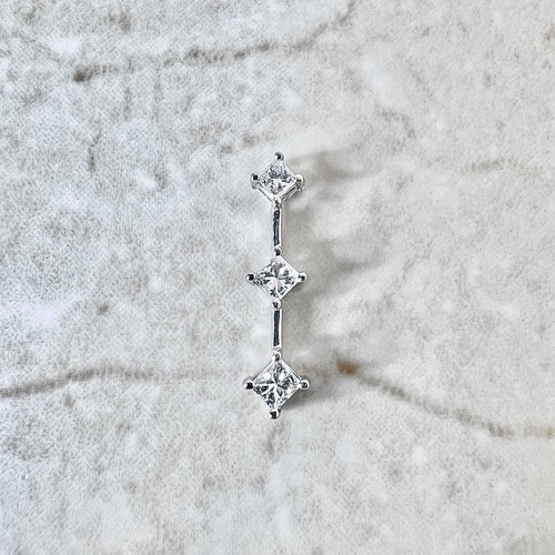 18K Princess Cut Diamond Pendant 