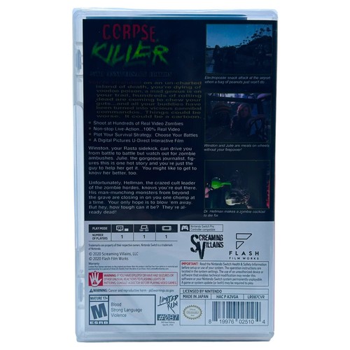 Corpse Killer (Nintendo Switch) Nuevo Sellado de Fábrica Juego de Ejecución Limitada - Imagen 2 de 6