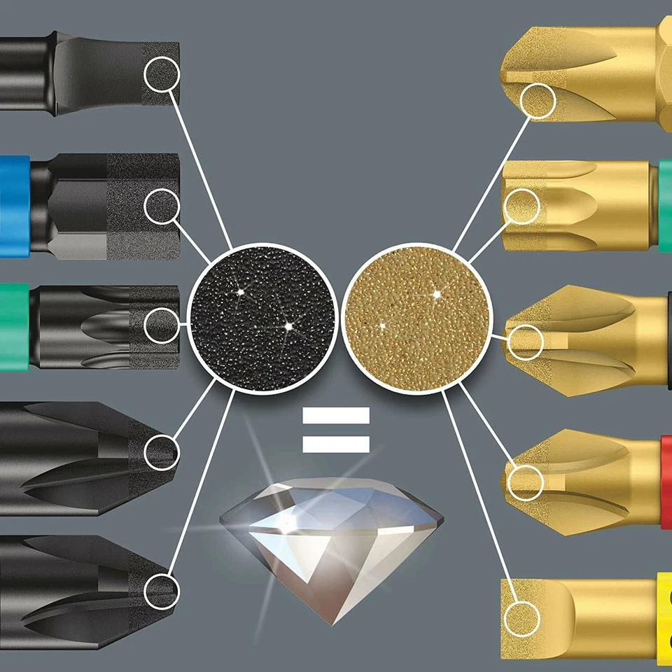 Wera 05057431001 Bit-Check 30 Diamond Coated Tips (30-Piece Set) - Image 2 of 4