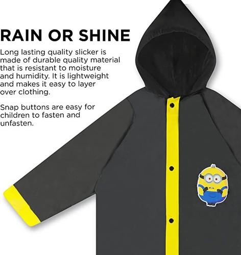 The Minions Kids Umbrella with Matching Raincoat Poncho for Boys Ages 4-7 - Picture 3 of 7