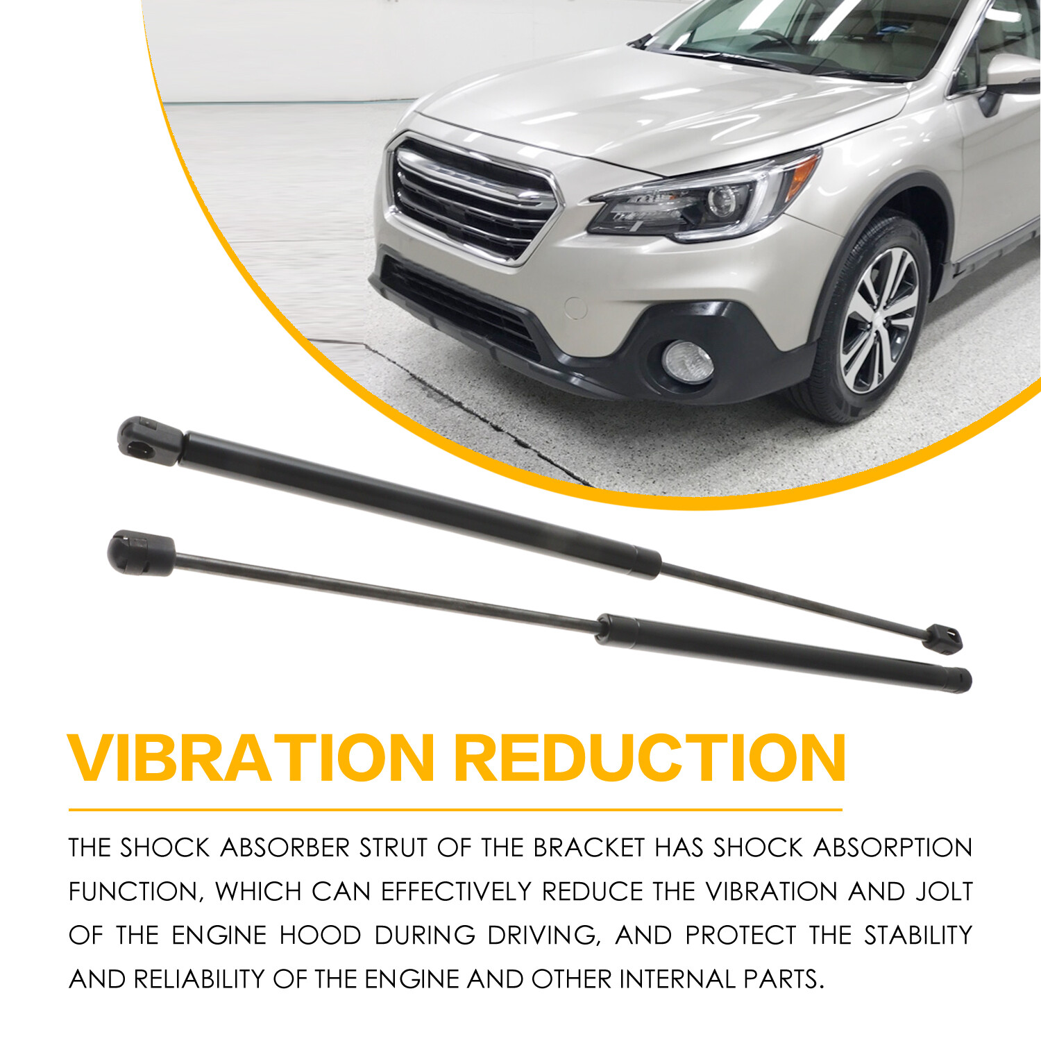 Support Shock 2 Front Hood Lift Supports Shocks Struts Arms Props Rods Damper for ...