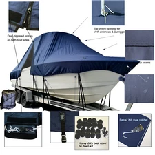 KEY WEST 230 Bay Reef Center Console T-Top Hard-Top Fishing Boat Cover Navy