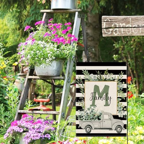 onogram Letter Garden Flag 12x18 Inch Double Sided Outside, Truck Buffalo M - Picture 4 of 7