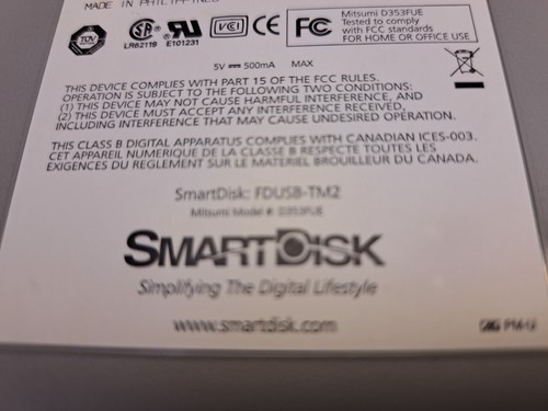Smart Disk Fd-05PUB USB External 3.5" 1.44 MB Floppy Disk Drive - TESTED - Picture 6 of 11
