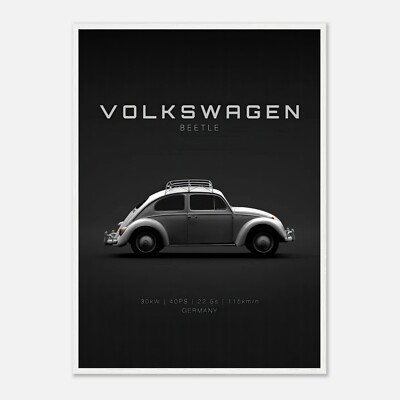 Poster Volkswagen Coccinelle Ancienne - Wall Art - Décoration Murale
