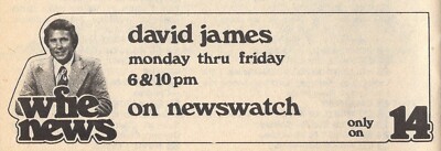 1978 WFIE INDIANA TV NEWS AD ~  DAVID JAMES REPORTER