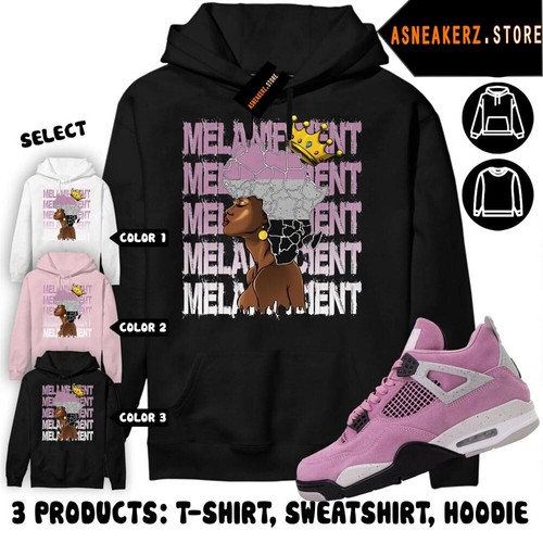 Shirt Match AJ 4 Orchid Sneaker Matching Tee Melanificient Melanin Girl T-Shirt - Picture 3 of 6