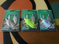 Lot of 3 ~3/8 oz Spinnerbaits Vexan Golden Shiner, Dirty Shad, And Sun Snake New