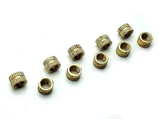 20x M6 L6mm OD8.3mm Brass Cylinder Knurled Threaded Insert Embedded Nut