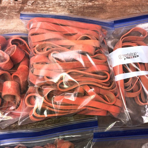 Big Lot (Approx 10LBS) Large Red Keener Rubber Bands Assorted Widths & Lengths - Picture 6 of 10