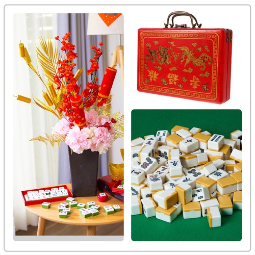 Chinese Mahjong Organizer Mahjong Tiles Storage Traditional Storage Box - Picture 12 of 12