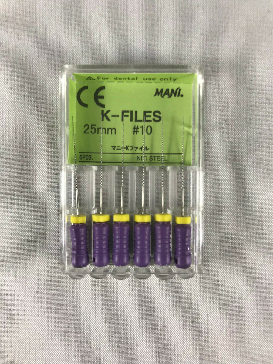 Fichiers Endodontiques MANI K-File Acier Inox 25 Mm – Taille #25, Pack De 30 – Neuf