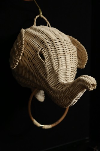 Handtuchhalter Elefant Tier aus Naturgeflecht für Bad, Küche NEU - Bild 3 von 6
