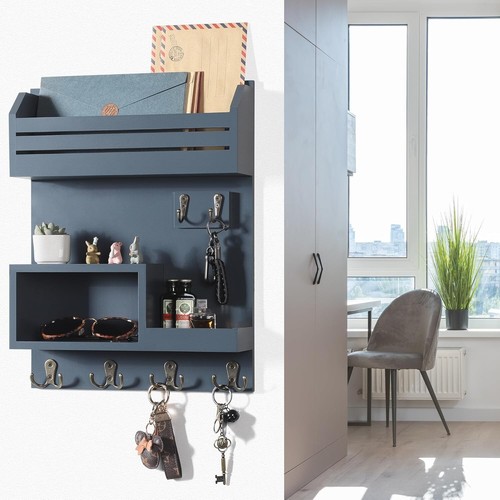 Elegant Key Holder with 6 Double Hooks - Rustic Wall Organizer for Entryways - Picture 8 of 8