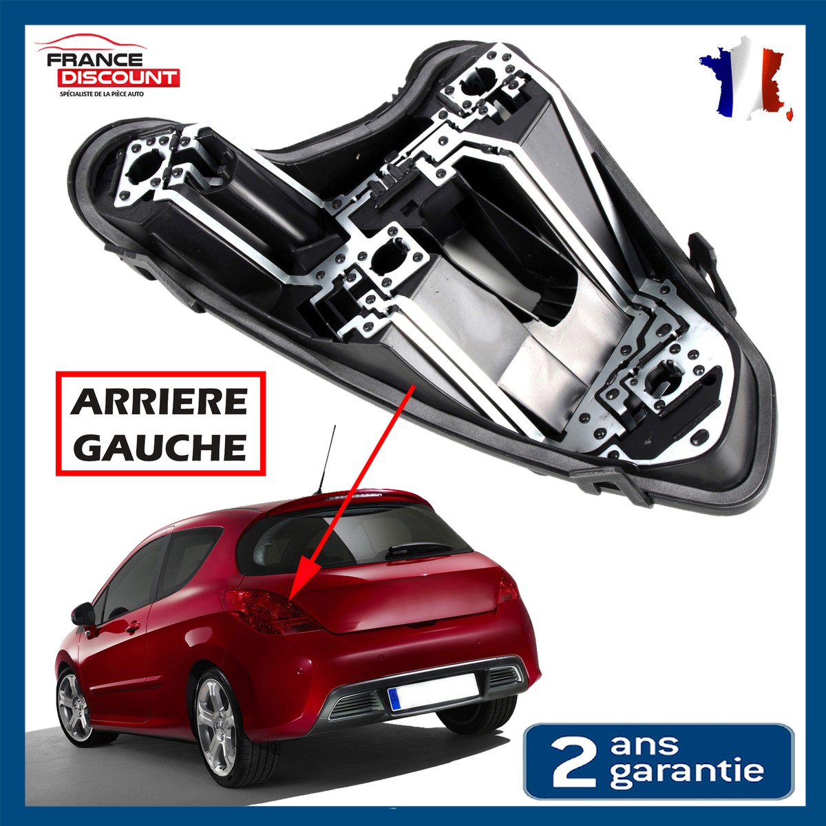 Support Porte Lampes Pour Feu Arrière Droit + Gauche Pour PEUGEOT 308 AMPOULES