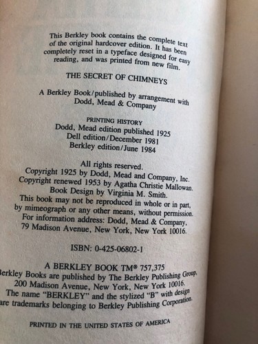 The Secret of Chimneys/Agatha Christie - Picture 3 of 3