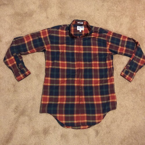 Vtg Arrow Dover Mens Large Tall Plaid Chevella Button Up Shirt