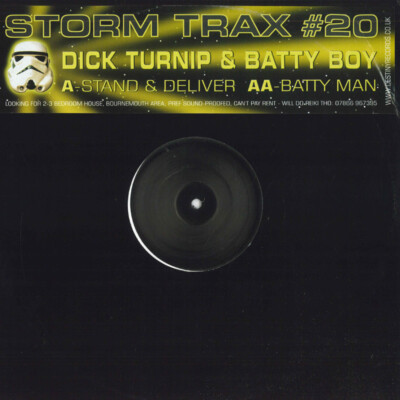 12” Dick Turnip &amp; Batty Boy Stand &amp; Deliver STORM020 STORM TRAX UK Vinyl /00250 12