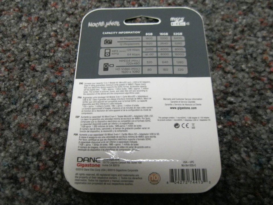 Dane 3-in-1 Mobile Kit 32 GB Micro SD Card US & SD adapter - Image 2 of 2