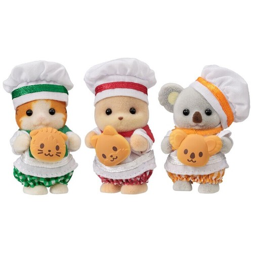 Calico Critters Baby Trio Bakery Set Japan Official Epoch Sylvanian Families - Picture 2 of 5