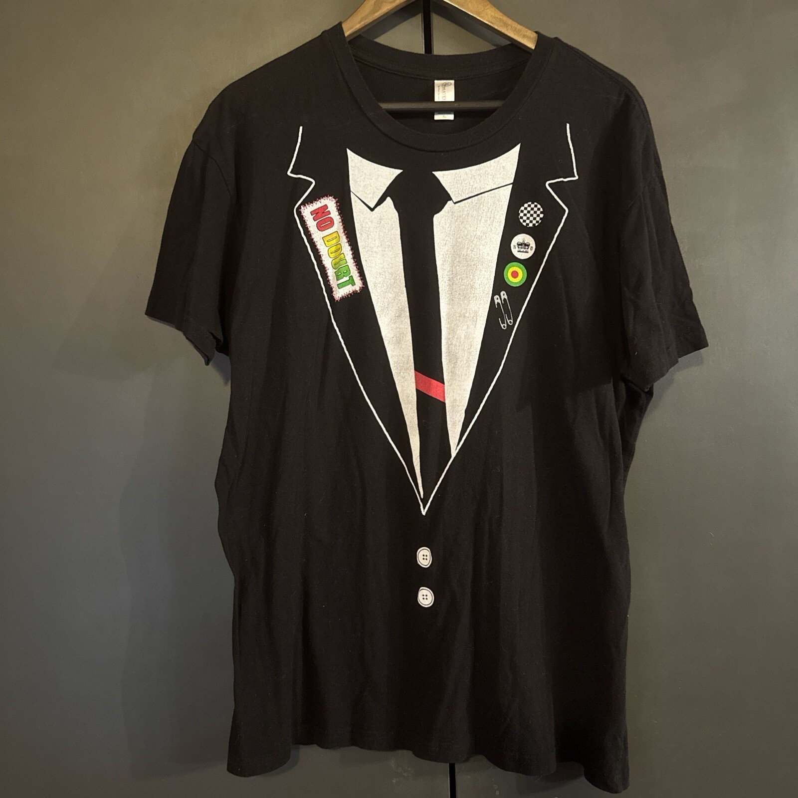 No Doubt Men's Shirt Tuxedo Print Summer Tour 2009 Black Size XL - Concert Gwen