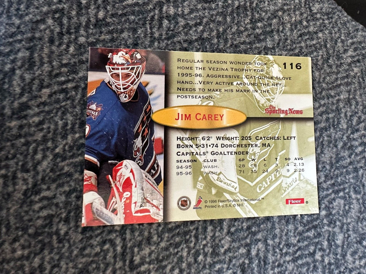 1996-97 Fleer Capitals Hockey Card #116 Jim Carey - Goalie | eBay